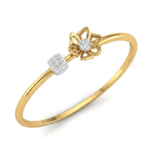 Floral Open Diamond Bangle Bracelet