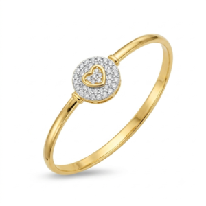Heart Halo Diamond Bangle Bracelet