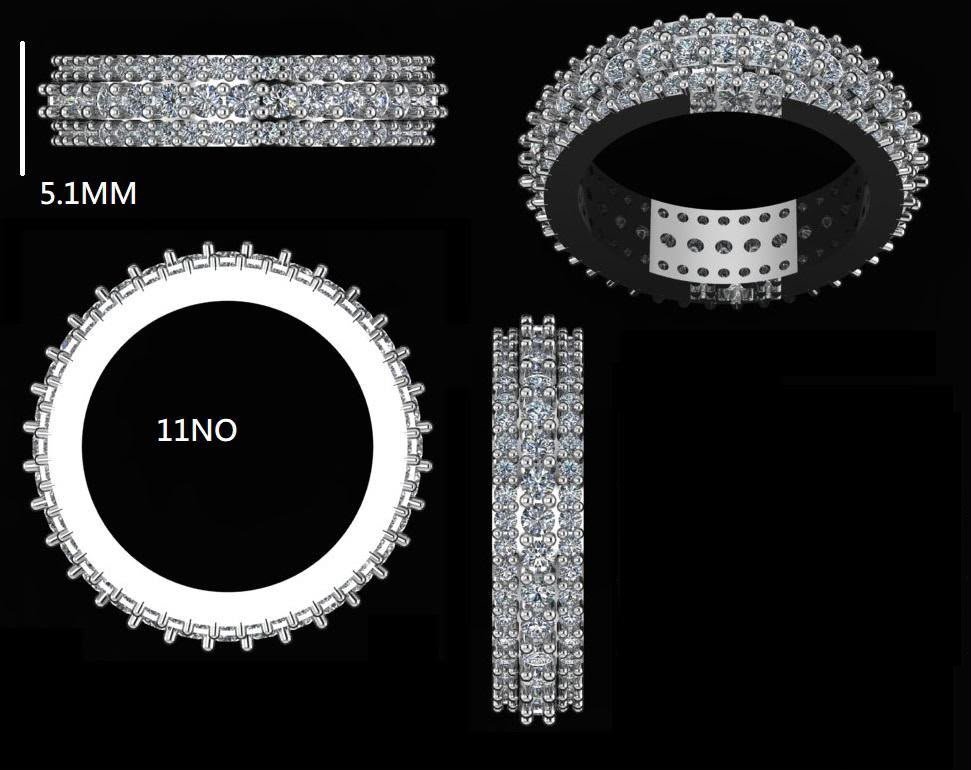Multi-Row Diamond Eternity Band Ring - Image 4