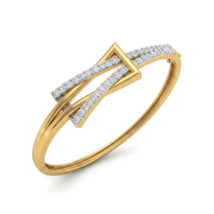 Triangle Criss Cross Diamond Bangle Bracelet