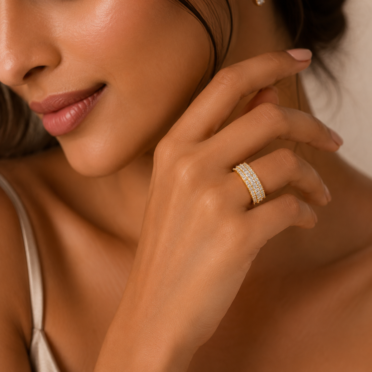 Multi-Row Diamond Eternity Band Ring - Image 2