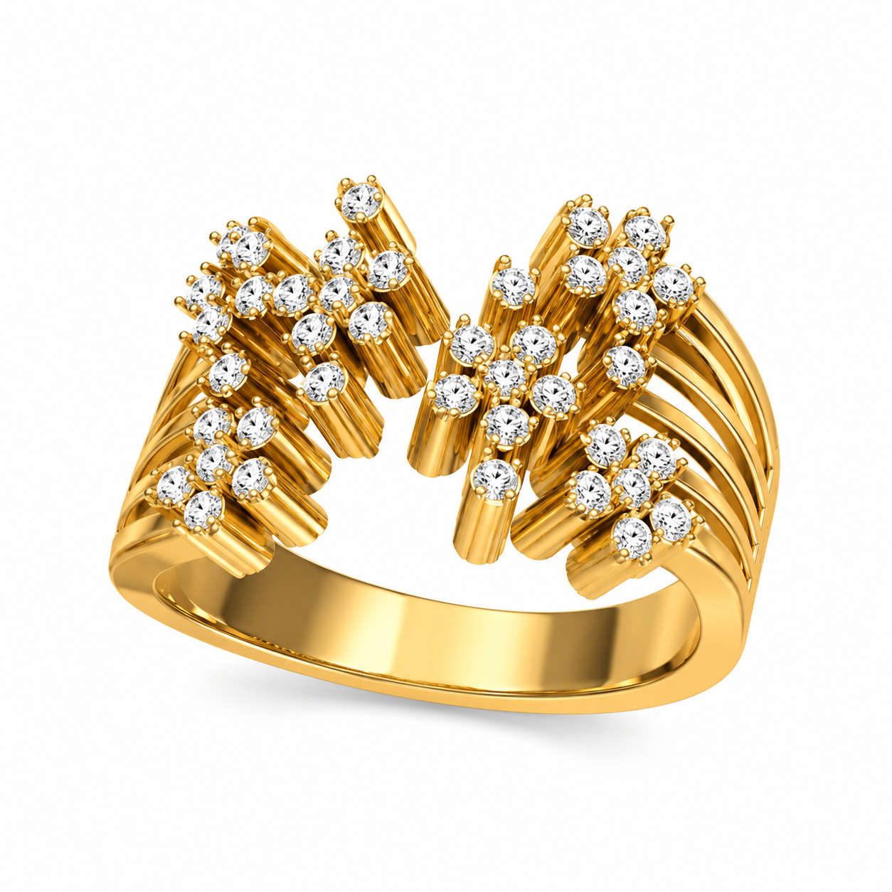 Cluster Floral Open Diamond Ring