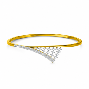 Asymmetric Fan Diamond Bangle