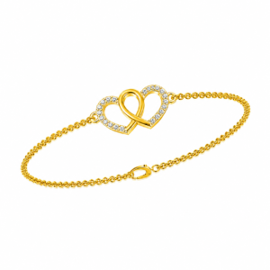 Interlocking Heart Diamond Chain Bracelet