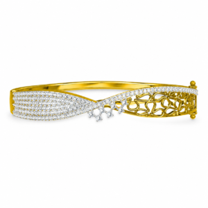Twisted Infinity Diamond Bangle Bracelet
