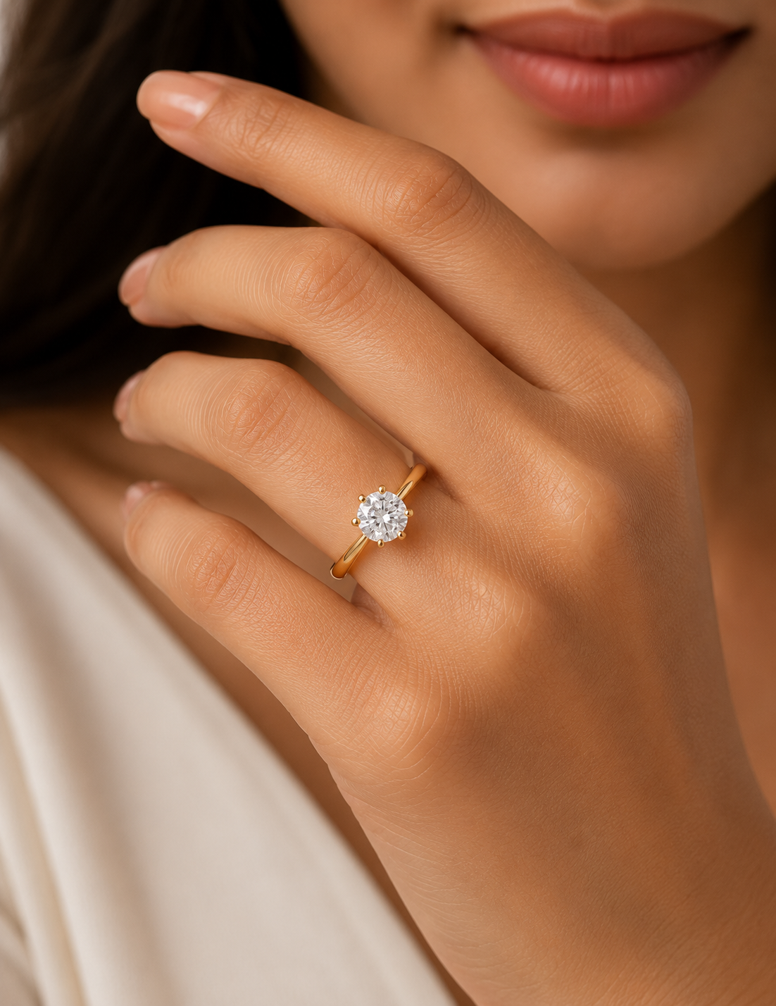 Classic Six Prong Solitaire Engagement Ring - Image 2