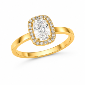 Oval Halo Diamond Ring | IGI Certified