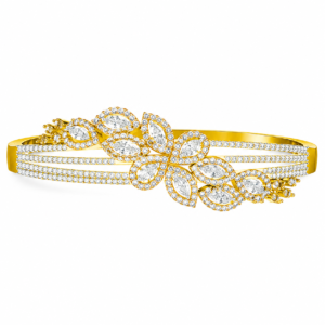 Royal Floral Diamond Bangle Bracelet