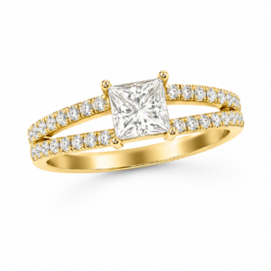 Princess Cut Split Engagement Ring