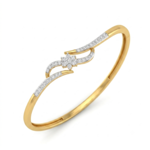 Two Tone Infinity Diamond Bangle Bracelet
