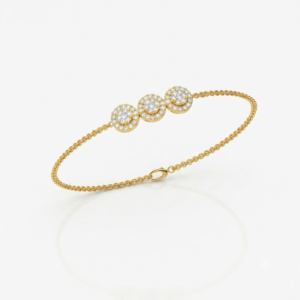Triple Halo Diamond Chain Bracelet